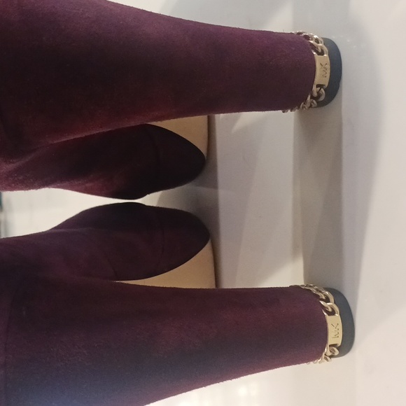 Michael Kors Maroon/Burgundy Suede Platform Heels - Picture 4 of 10